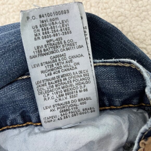 Levis 559 Relaxed Straight Fit Mens 38x32 Distressed Blue Denim Work Jeans - Picture 6 of 8